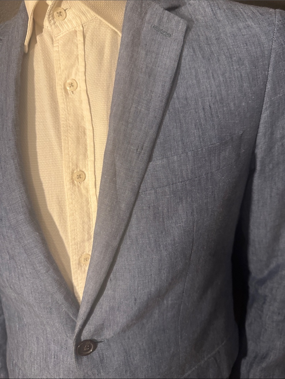 Banana Republic Slim Light Blue Linen Two-Button Suit - Picture 4 of 7